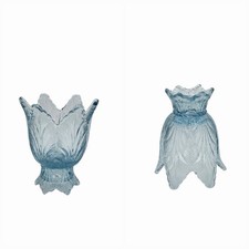 Castiçal vintage Fenton arte vidro tulipa 2 vias azul claro cônico votivo comprar usado  Enviando para Brazil
