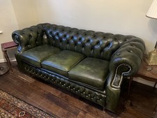 Green leather antique for sale  LONDON