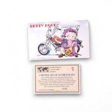 Folha de selo Betty Boop correndo em motocicleta vazia gasolina motociclista sem marca de charneira com certificado de autenticidade - ICS comprar usado  Enviando para Brazil