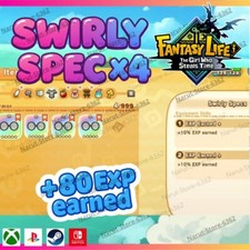 Fantasy Life I: Swirly Specs x4 🌟+80% exp ganho✨item The Girl Who Steals Time comprar usado  Enviando para Brazil
