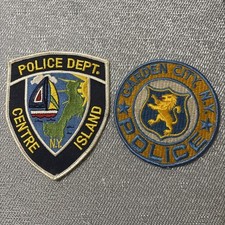 2 adesivos policiais NY Long Island Center Island Garden City Oyster Bay barco leão comprar usado  Enviando para Brazil