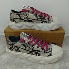 Tênis de plataforma Schutz feminino tamanho 8.5 couro energético com cadarço rosa cobra preto, usado comprar usado  Enviando para Brazil