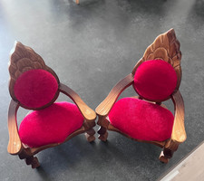 Conjunto de cadeiras vintage para casa de bonecas madeira 7 polegadas de altura comprar usado Conjunto de cadeiras vintage para casa de bonecas madeira 7 polegadas de altura comprar usado  Enviando para Brazil