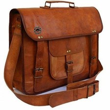 Usado, Bolsa satchel masculina de couro genuíno vintage mensageiro bolsa de mão para laptop comprar usado  Enviando para Brazil