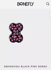 Berloque de colarinho de osso BoneFly Swarovski preto-rosa, tamanho pequeno - vendido individualmente, usado comprar usado  Enviando para Brazil