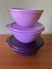 Tupperware Classic Wonderlier conjunto de 3 tigelas de mistura para todos os fins rosa roxo comprar usado  Enviando para Brazil