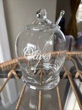 Glass olive jar for sale  UXBRIDGE