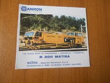 Usado, 1978 MATISA RINCALZATRICE B 200 SERIE MATEMA ROMA MACCHINARI FERROVIARI comprar usado  Enviando para Brazil