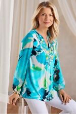Túnica Soft Surroundings Catamara turquesa floral tamanho pequeno (6-8) nova com etiquetas comprar usado  Enviando para Brazil