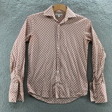 Camisa masculina Banana Republic com botões S branca laranja algodão manga longa colarinho comprar usado  Enviando para Brazil
