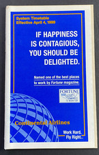 Continental airlines timetable for sale  Chagrin Falls