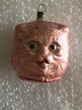 Ornamento de vidro alemão antigo de três faces gato-buldogue-coruja comprar usado  Enviando para Brazil