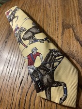 Gravata de seda equestre gráfica vintage em excelente estado usado Polo Ralph Lauren feita à mão nos EUA comprar usado  Enviando para Brazil