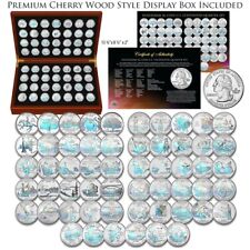 Conjunto completo de moedas HOLOGRAMA STATEHOOD quarto 56 em caixa de madeira cereja premium comprar usado  Enviando para Brazil