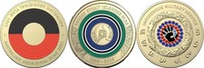 Moedas de bandeira indígena aborígene do Estreito de Torres conjunto com 3 dois dólares $2 UNC comprar usado  Enviando para Brazil