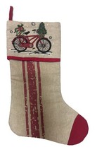 Meia pendurada decoração sazonal flocos de neve bicicleta vermelha Natal feriado prateleira, usado comprar usado  Enviando para Brazil