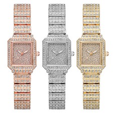 Relógio de pulso feminino luxo quadrado brilhante mostrador completo de strass quartzo analógico presente comprar usado Relógio de pulso feminino luxo quadrado brilhante mostrador completo de strass quartzo analógico presente comprar usado  Enviando para Brazil