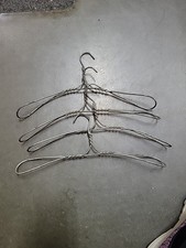4 cabides de roupas antigos de metal torcido arame pesado 12"" comprar usado  Enviando para Brazil