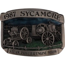 Usado, Fivela de cinto vintage 1987 Sycamore Steam Power Engine Show Tractor Collector Nos comprar usado  Enviando para Brazil