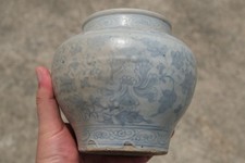 Vaso de porcelana 0129 azul e branco 'Peony and Phoenix' comprar usado  Enviando para Brazil