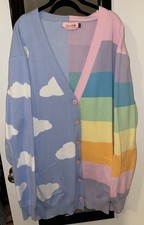 Novo Cardigã My Violet Rainbow Skies Split Algodão Pastel Multi Plus Size 3X/4X comprar usado  Enviando para Brazil