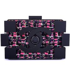 Bolsa de mão Chanel 2013 fúcsia preta tweed Lego tijolo Minaudière 67566 comprar usado  Enviando para Brazil