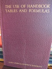 The Use Of Handbook Tables And Formulas 1939 Illustrated original Machinery segunda mano  Embacar hacia Mexico