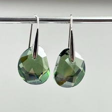 Brincos perfurados verde erinita de cristal GALET SWAROVSKI, usado comprar usado  Enviando para Brazil