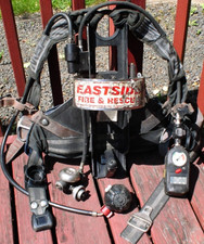 Máscara de aire MSA tanque calibre arnés SCBA bombero bombero equipo de rescate segunda mano  Embacar hacia Mexico