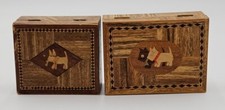 Par de bugigangas de joias folheadas caixas de madeira vintage Scottie Dog comprar usado  Enviando para Brazil