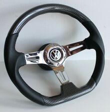 Volante serve para VW Golf Jetta Mk5 Passat Touran couro carbono liso comprar usado  Enviando para Brazil