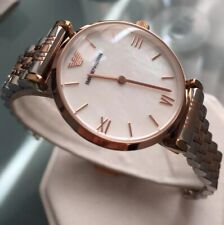 Relógio de grife feminino Emporio Armani esfregão ouro rosa romano AR1683 genuíno, usado comprar usado  Enviando para Brazil