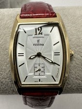 Usado, Relógio tanque feminino Festina 16027 nova bateria 26MM 7,25" banhado a ouro M19 comprar usado  Enviando para Brazil