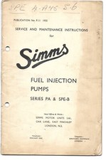 Simms fuel injection for sale  CROWBOROUGH