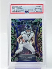 ZAY FLOWERS 2023 SELECT PHENOMEN ROOKIE GREEN & BLACK SNAKE 1/2 PSA 10 Q3312, usado comprar usado  Enviando para Brazil