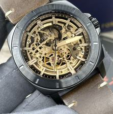 NOVO✅AUTOMÁTICO✅ Relógio Masculino Esqueleto de Couro Marrom Esqueleto Fossil Privateer BQ2429 comprar usado  Enviando para Brazil