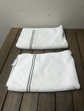 2 ferragens de restauração hotel ponto cetim toalha de mão turca algodão branco/cinza comprar usado  Enviando para Brazil