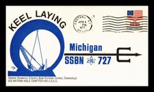 Usado, CAPA NAVAL DOS EUA MICHIGAN SSBN-727 QUILHA COLOCAÇÃO GROTON CONNECTICUT comprar usado  Enviando para Brazil