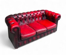 Vintage leather burgundy for sale  LICHFIELD