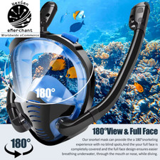 Máscara de mergulho facial completa tubos duplos 180° panorâmica antiembaçante mergulho para adultos comprar usado  Enviando para Brazil
