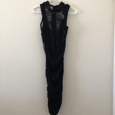 Vestido Midi Feminino Preto Tamanho Pequeno Renda Decote Simulado Body Con Date Party comprar usado  Enviando para Brazil
