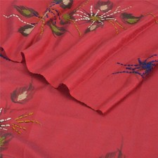 Xale Sanskriti novo tecido Pashmina 100% lã pura bordado à mão estampado rosa comprar usado  Enviando para Brazil