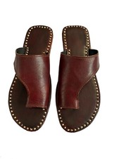 Sandálias masculinas de couro marrom genuíno chinelos sapatos casuais chinelos indianos comprar usado  Enviando para Brazil
