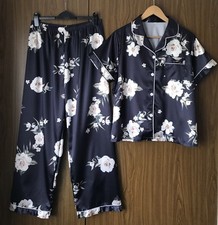 Black floral satin for sale  NEWMARKET