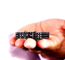 Pulseira de tênis masculina de ouro preto 14k corte redondo diamante criada em laboratório 8,00 quilates, usado comprar usado  Enviando para Brazil