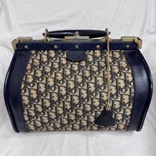 Bolsa Christian Dior Vintage Boston Bolsa Marinha Padrão Trotter Colecionador de Lona comprar usado  Enviando para Brazil