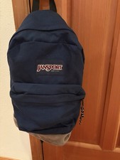 Usado, Mochila de couro vintage JANSPORT azul marinho feita nos EUA comprar usado  Enviando para Brazil