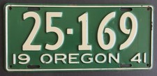Oregon 1941 license for sale  Kuna
