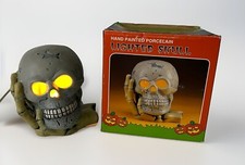 Luminária de mesa de noite vintage de porcelana CAVEIRA Halloween horror iluminada comprar usado  Enviando para Brazil