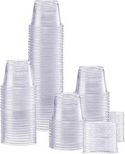 Copos descartáveis de plástico transparente de 1 oz com tampas copo de suflê de molho sem BPA comprar usado  Enviando para Brazil